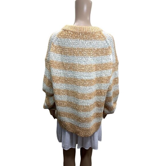 Madewell Slauchy Open Knit Pull Over Grandpa Sweater L - Picture 4 of 7